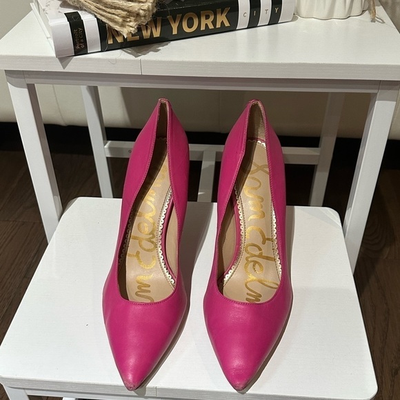 Sam Edelman Hazel Pink Peony Leather Pointed Pump 👠💋❤️ - Picture 4 of 12
